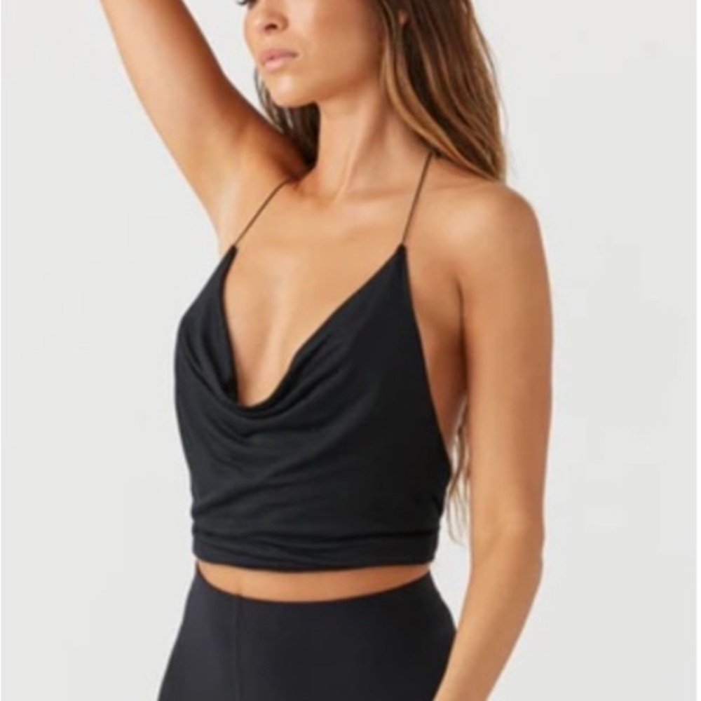 Joah Brown Cowl Neck Top